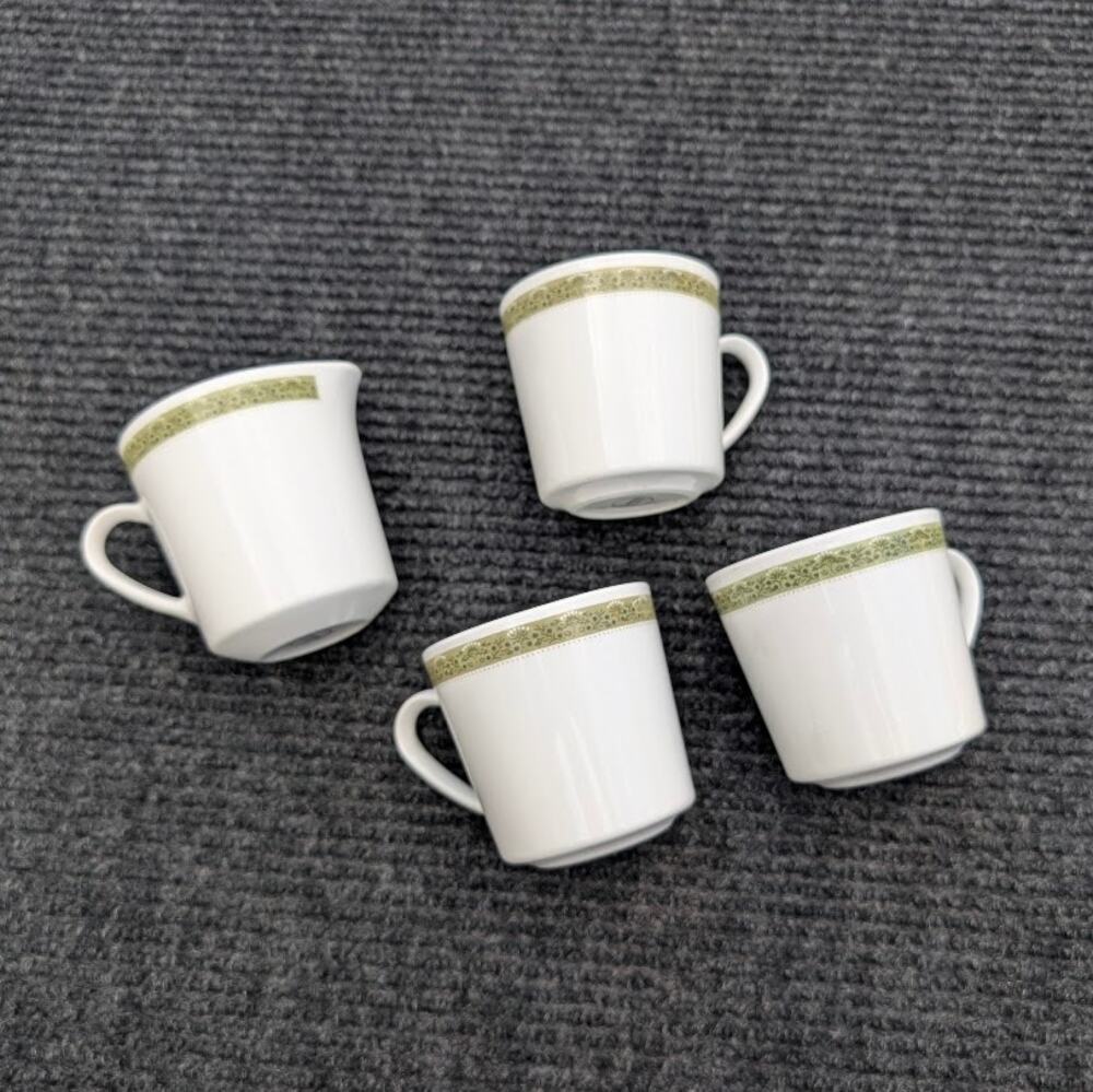 VTG 1970s Centura By Corning Lynwood Green Coffee Cups And Creamer Cottagecore